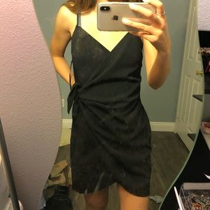 NWT black self tie dress